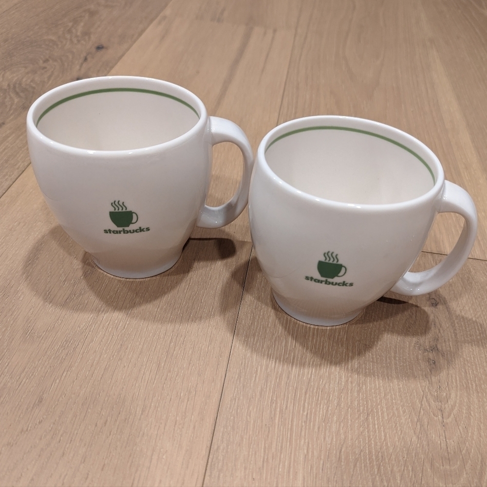 Starbucks 2003 White Barista Coffee Mugs Set